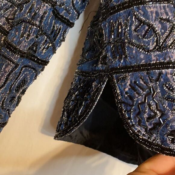 Adrianna Papell Evening Mandarin Beaded Vintage Jacket - Picture 7 of 15